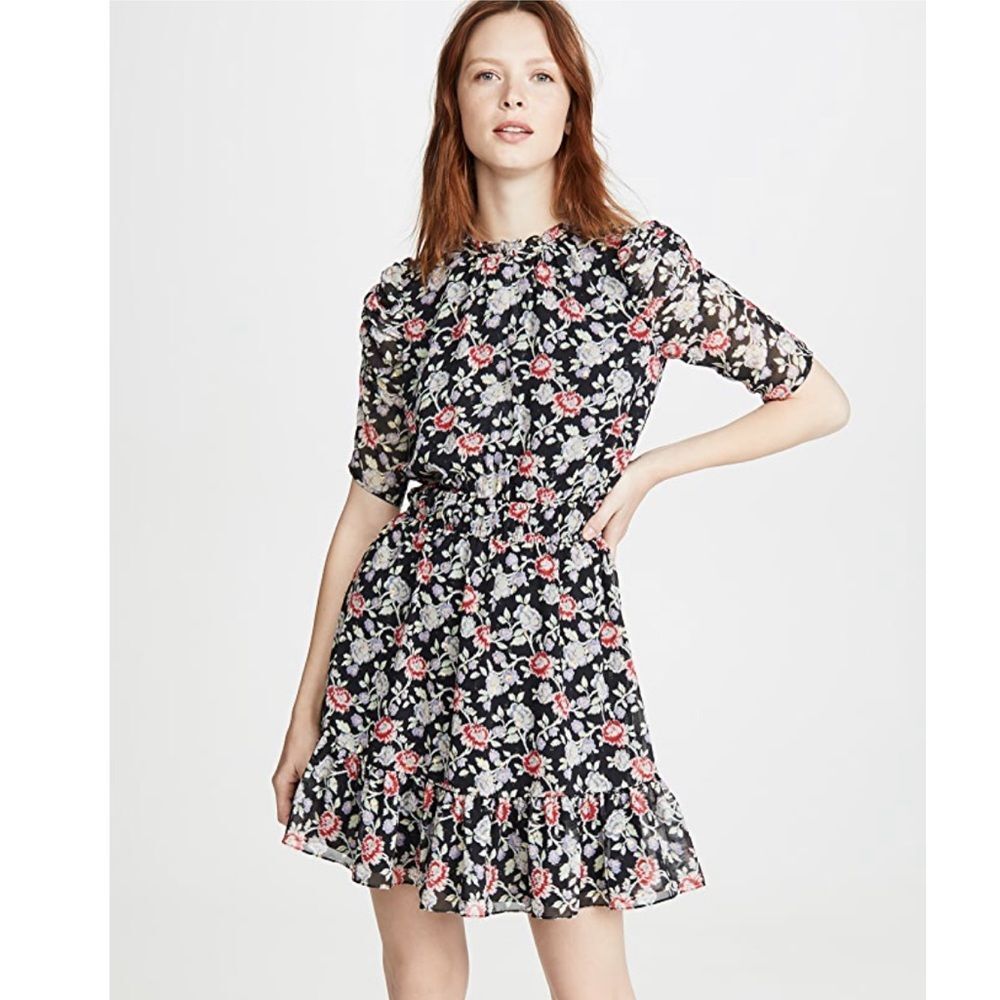 Shoshanna Jodelle Floral-Print Chiffon Dress Size 6 Petite NWT